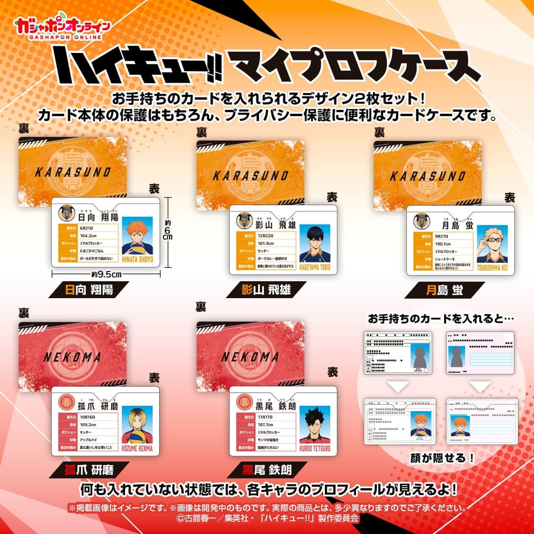 【플랫 가샤폰】 하이큐 마이프로프(학생증) 케이스